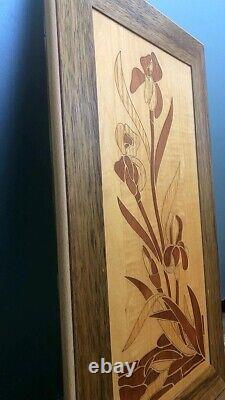Rare Vintage Home Decor frame Wall art gallery Wooden Floral 50X30 CM HAND MADE