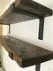 Reclaimed Rustic Industrial Wooden Scaffold Board Shelves plus 2 steel brackets