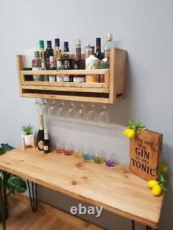 Reclaimed wooden industrial console bar and table Hairpin legs