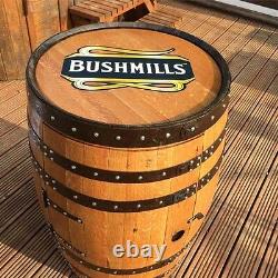 Recycled Solid Oak Wooden Whiskey Barrel Bushmills Balmoral Drinks Wine Rack
