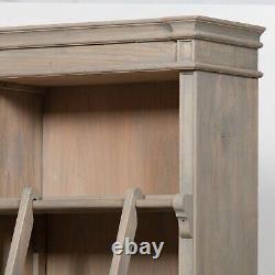 Rustic Extra Large Classical French Style Wooden Open Bookcase Dresser Ladder