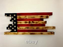 Rustic Handmade Wooden Abstract American Flag