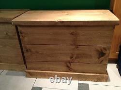 Rustic Pine Wooden Chest Trunk Blanket Box Toy Box (MADE TO ANY SIZE)