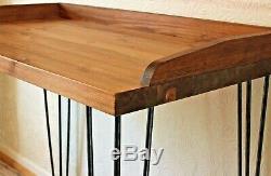 Rustic Vintage Industrial Retro Wooden Desk Console Table Metal Hairpin Legs
