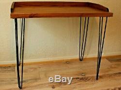Rustic Vintage Industrial Retro Wooden Desk Console Table Metal Hairpin Legs