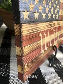 Rustic Wooden American Flag 18 X 9.75. US Flag Custom Made