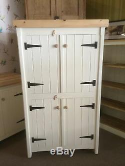Rustic Wooden Pine Freestanding Kitchen Handmade Cupboard Unit Pantry Larder