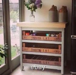 Rustic Wooden Pine Freestanding Shabby Chic Kitchen Island Painted In Any Colour