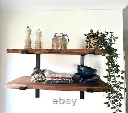 Rustic Wooden Scaffold Board Shelves Shelf, handmade, Bookshelf +2 Brackets