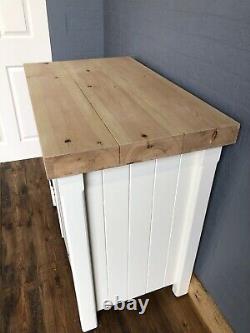 Rustic Wooden Solid Pine Freestanding Kitchen Handmade Cupboard Unit