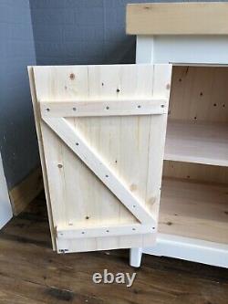 Rustic Wooden Solid Pine Freestanding Kitchen Handmade Cupboard Unit