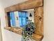 Rustic handmade Wooden Mirror With Shelf In English Oak Wax 720mm H X 960mm l