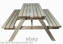 SALE £10 Off! 6ft Wooden Picnic Table & Benches Natural Colour Handmade