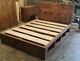 SOLID WOOD RUSTIC CHUNKY STORAGE BED 5ft BUILT IN CUBBY HOLE KINGSIZE WOODEN BED
