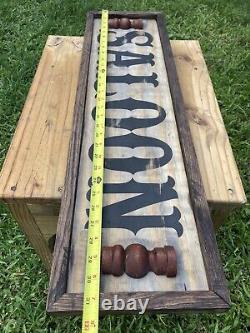 Saloon Tavern Whiskey Bar Wood Sign Old West Primitive Rustic Antique Look