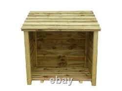 Single Bay Wooden Outdoor Log Store, Fire Wood Storage Shed Hand Made