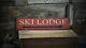 Ski Lodge This Way Arrow Sign Rustic Hand Made Vintage Wooden Sign