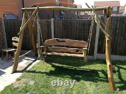 Solid Hand Made Wooden Garden Furniture bench Oak The Swing