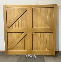 Solid Oak Garage French Door-wooden-hardwood-bespoke-handmade-double-side Hinged