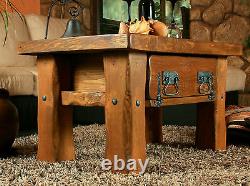 Solid Storage Wooden Unique Handmade Vintage Antique Style Coffee Table