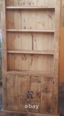 Solid Wood Rustic Bookcase With Cupboard Wooden Bookcasewith Storage Cupboard
