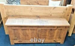 Solid Wood Rustic Chunky Plank Blanket Box, Panelled Storage Trunk, Wooden Trunk