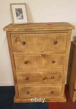 Solid Wood Rustic Chunky Small Chest Of Drawers Wooden Chest Made To Measure