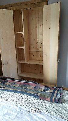 Solid Wood Rustic Plank Wooden Storage Wardrobe Shelving Made To Measure