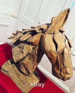 Stunning Wooden hand made Horse Sculpture