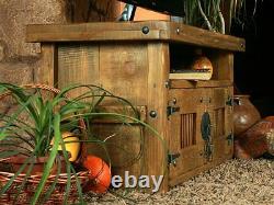 TV Unit Stand Storage Rustic Cottage Wooden Handmade Book Cupboard 7A