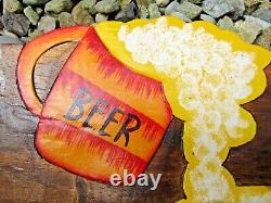 Tiki Bar Sign Plaque Decoration Wooden Hand Carved Beer Drinks Large Garden