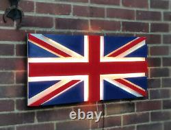 UK 3D Flag with sound sensitive LED effects Wooden Handmade British Union Jack