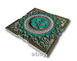 Unique Om Wall Art Intricate Wooden Sacred Geometry Decor- Handmade In Thailand