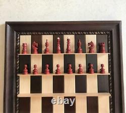 Vertical Chess Set Unique Handmade Chess Board Home Wall Wooden Chessboard UK