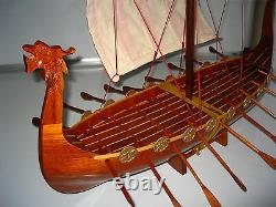 Viking Dragon boat high quality hand made wooden model ship 24