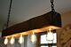 Vintage Ceiling Light Rustic Lamp Wooden Beam 5 X E27 HANDMADE