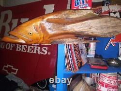 Vintage Hand Carved Wooden Detailed Fish