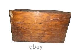 Vintage Hand-made Wooden Box With Hinged Lid