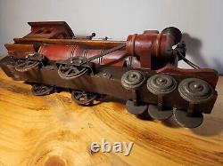 Vintage Handmade Wooden Train 26 X 14 X 8