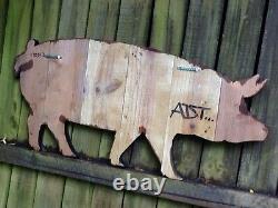 Vintage-Look Primitive Hand-Painted Wooden BBQ Sign Hickory Smoked BBQ