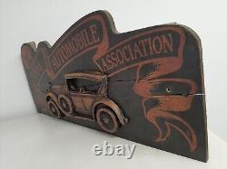 Vintage Royal Automobile Association (RAA) Hand Made and Carved Wooden Sign