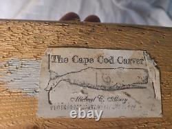 Vintage Rustic Folk Art-3D whale 0n driftwood -By Cape Code Artist Mike Abney