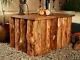 Vintage Rustic Wooden Tree Face Cottage Style Storage Coffee Table Chest Trunk