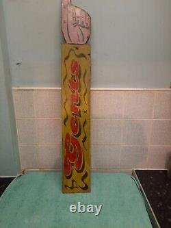 Vintage Wooden Hand Painted retro Pointing Hand Fairground toilet Sign (Gents)