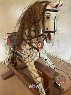 Vintage rocking horse wooden- Hand Made. With Book