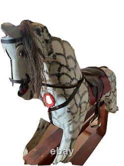 Vintage rocking horse wooden- Hand Made. With Book