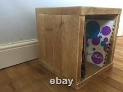 Vinyl Album Record Wooden Storage Cube Rustic Reclaimed Solid Wood Handmade