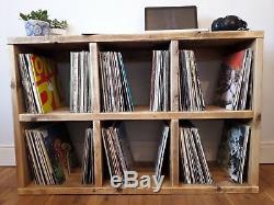 Vinyl album Record LP Wooden Rustic Reclaimed Wood Shelving Handmade Storage