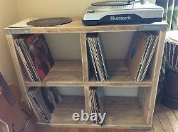 Vinyl album Record Wooden Rustic Reclaimed Wood Shelving Handmade Storage