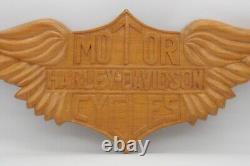 Vtg Hand Made Harley Davidson Wooden Wings Large 36 x 11-1/2 x 1-3/4
